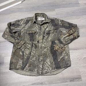 Wrangler Rugged Wear Realtree Hardwood Long Sleeve Hunting Shirt Size Large